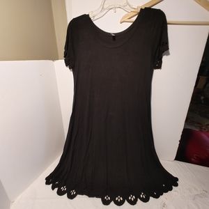 Dress Super Soft Knee Length Flowing Embellished Black Acting Pro USA